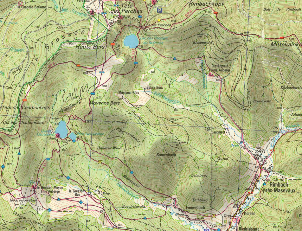 Pain Points De La Carte Ign Vosges Club Vosgien Club Vosgien Rosheim Echappée pédestre vers les lacs de Neuweiher et