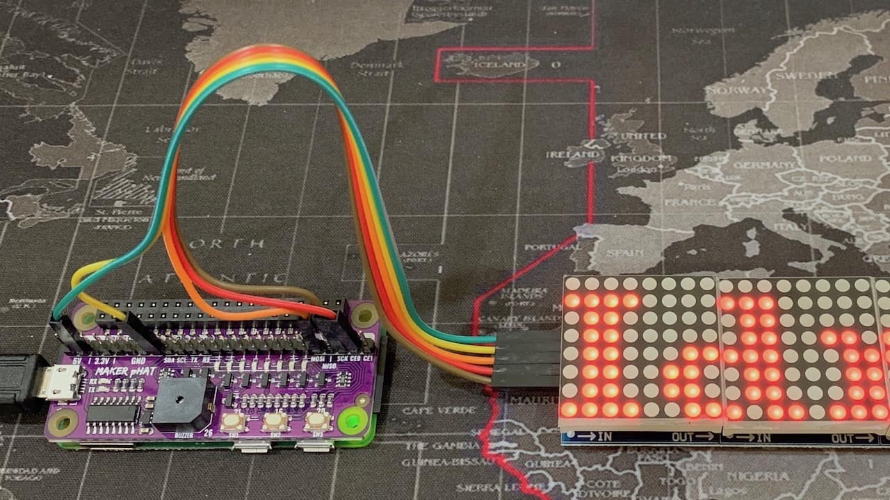 Displaying on MAX7219 Dot Matrix Using Raspberry Pi