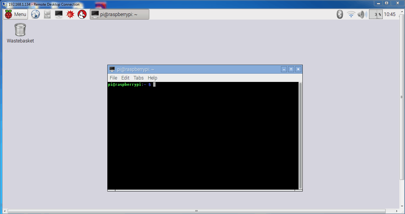 Raspberry Pi GUI with a Remote Desktop Connection