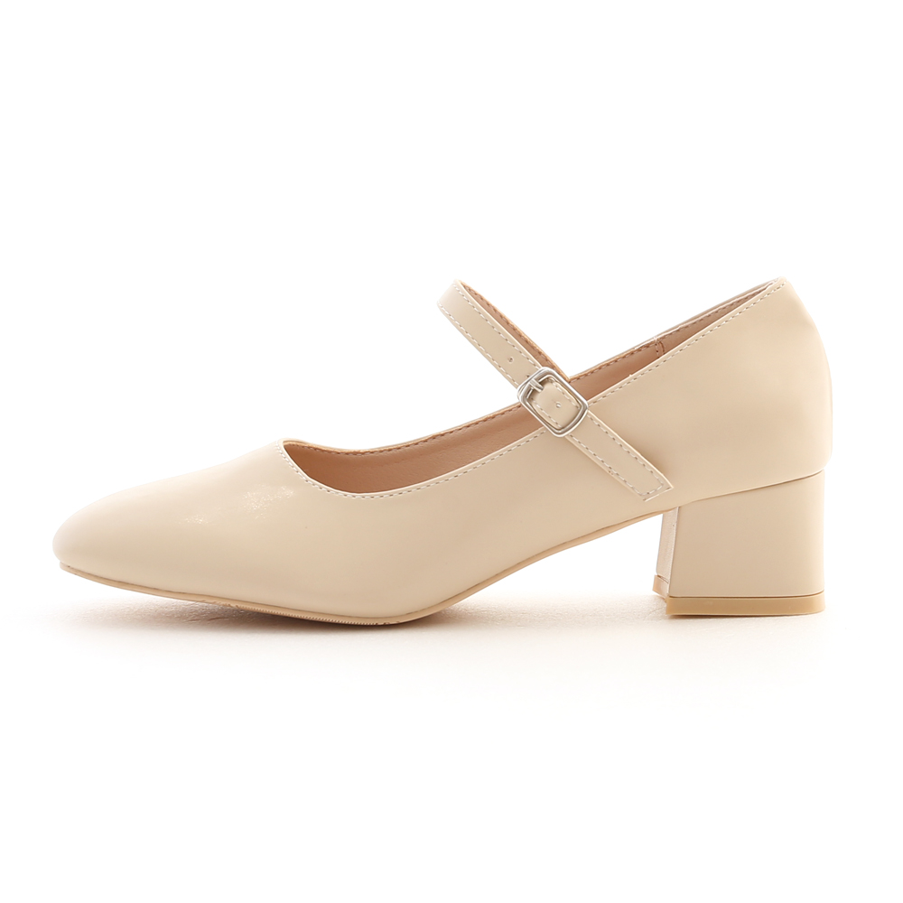 Heeled Mary Jane Shoes Beige │ D+AF Official Online Shop