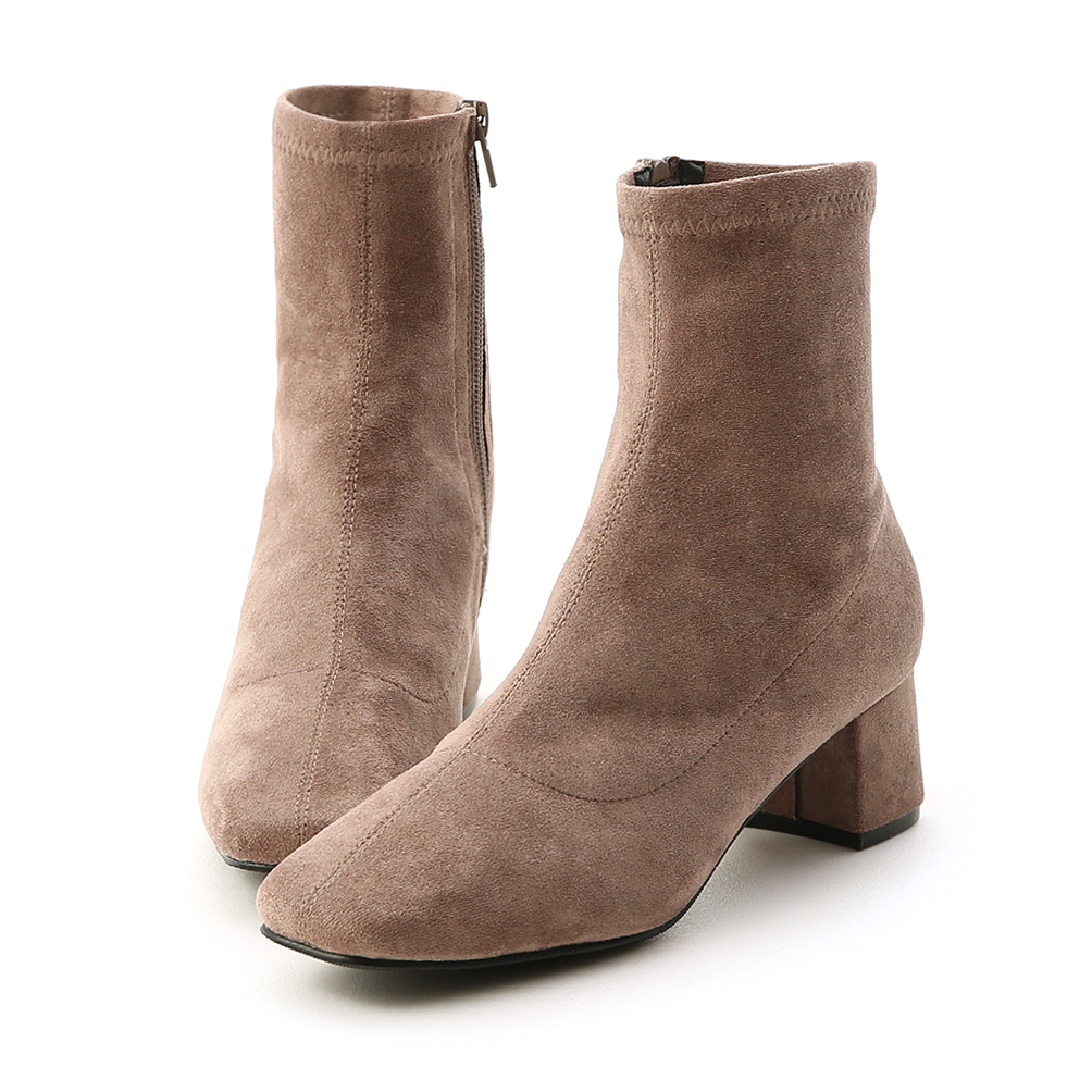 Square Toe Sock Boots Brown │ D+AF Official Online Shop