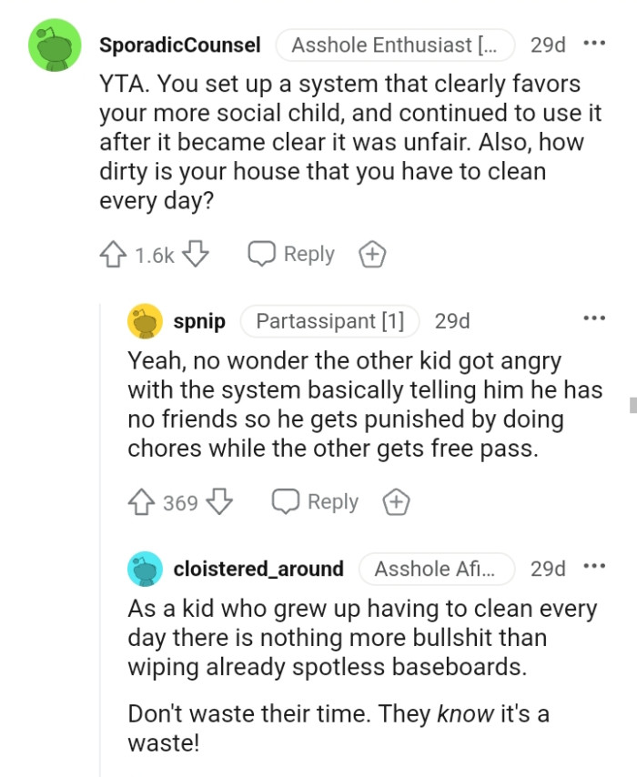 Mom Gets Massively Dragged For Making One Of Her Kids Do More Chores