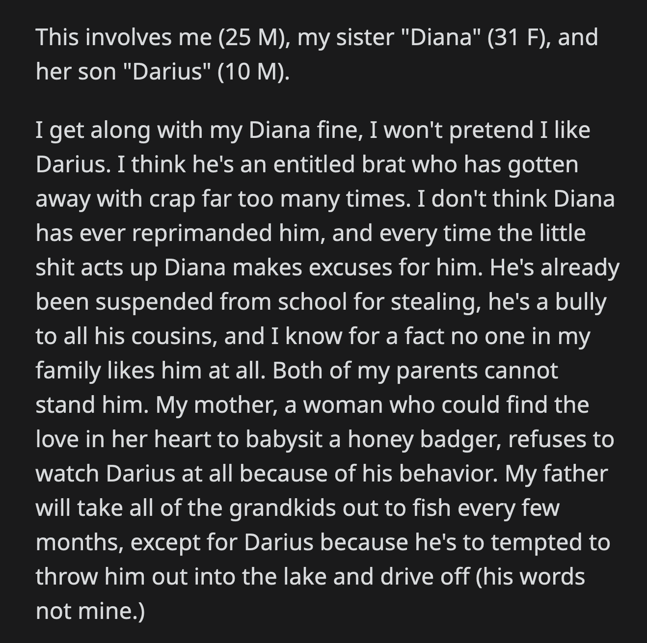 Frustrated Uncle Asks If It Was Cruel To Tell His Spoiled 10YearOld