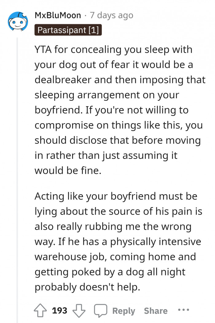Woman Is Regarded As The A**hole For Letting Her Dog Sleep In Bed