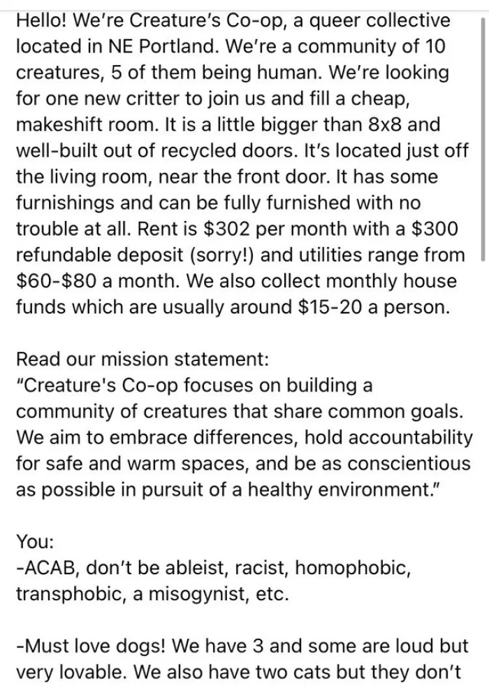 Roommate Wanted Ad Slammed By Online Users For Requiring Potential