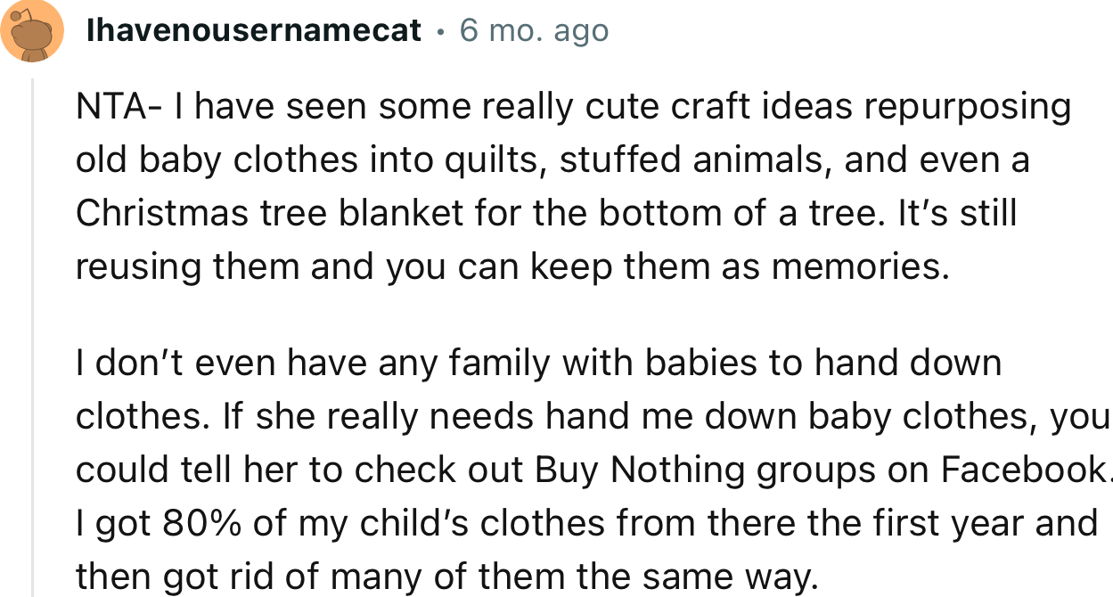 Pregnant SisterInLaw Slams Creative Mom For Repurposing Old Baby
