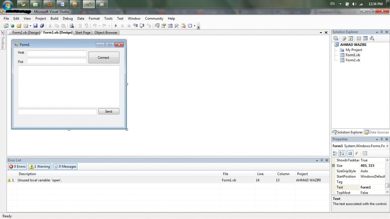 Tcp/ip client server lan chat using visual Dani