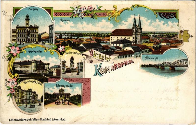 Komárom, Komárno; Városház, Tiszti pavilon, Törvényszéki palota