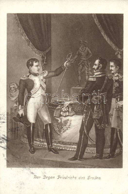 Postcards, Topics, Napoleon with Frederick the Great and his sword
