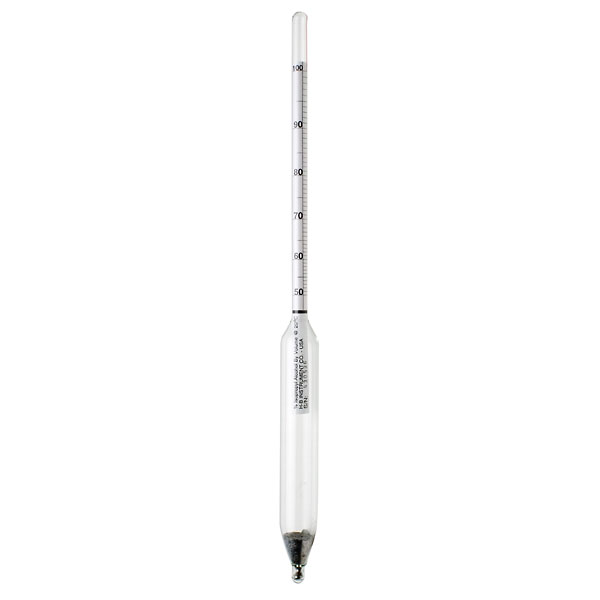 H B Instrument Isopropyl Alcohol Hydrometers 50 to 100 and 1 Accuracy