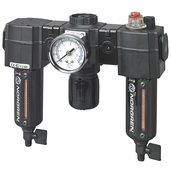 Air set for air powered mixers up to 1 hp Includes regulator filter and