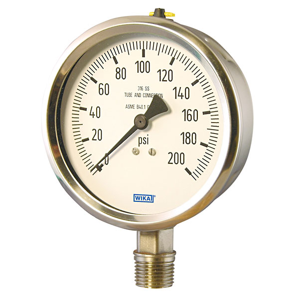 Pressure Gauge 0 to 300 psi 4 dial with 1 4 NPT M Connection from Davis