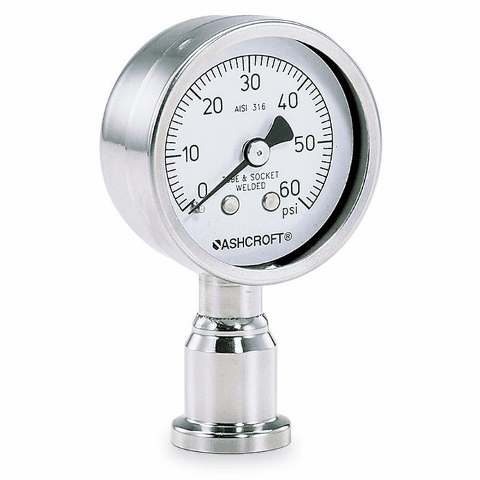 Ashcroft 1032 2 Sanitary Pressure Gauge 60 psi 3 4 Tri Clamp from Davis Instruments