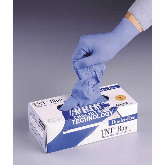 Ansell TNT Blue Nitrile Gloves Powder Free Large from Davis Instruments