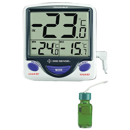 Digi Sense Calibrated Jumbo Fridge Freezer Digital Thermometer bottle