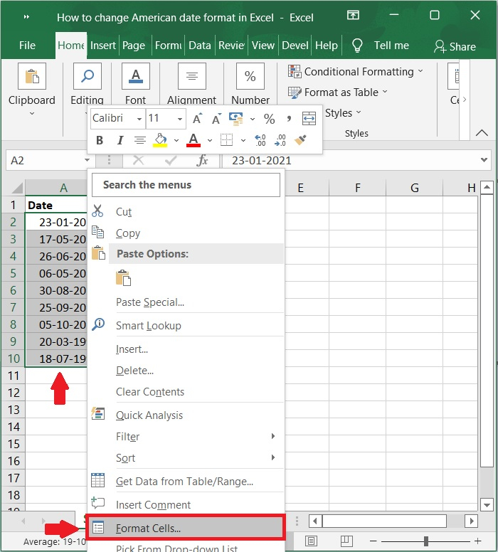 Excel 如何改变美国的日期格式极客教程