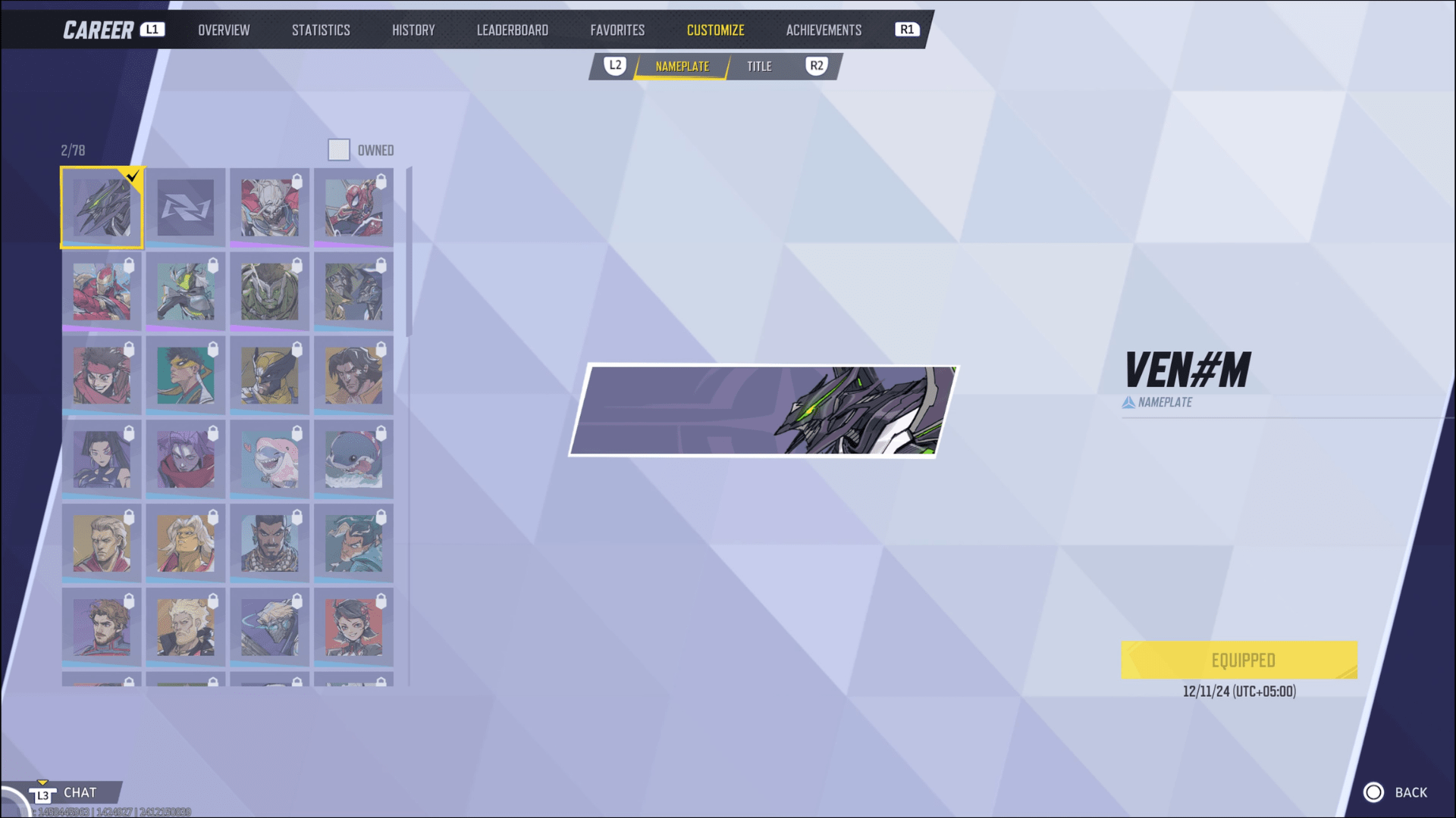 Nameplate Marvel Rivals