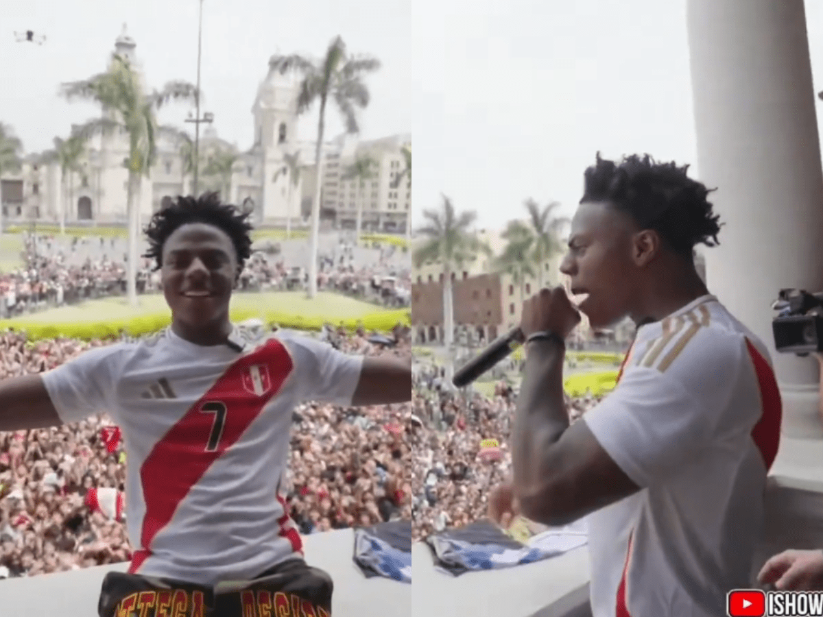 Speed celebrating in front of a large crowd in Peru (Image via X/@FearedBuck)