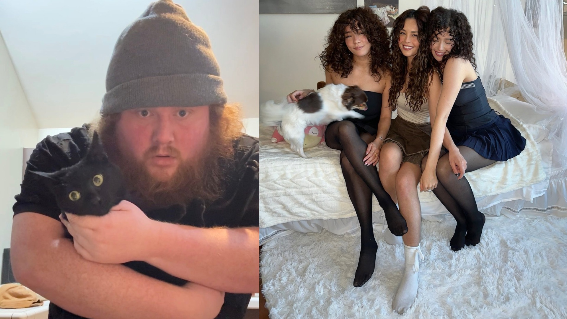 Popular streamer, CaseOh; Emiru, Cinna, and Valkyrae during the podcast. (Images via @Valkyrae @CaseOh__/ X)