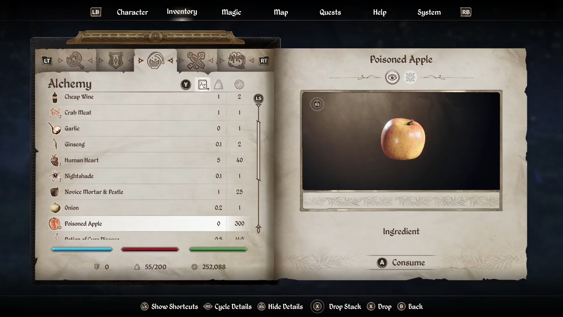 Poisoned apple (Image via Bethesda)