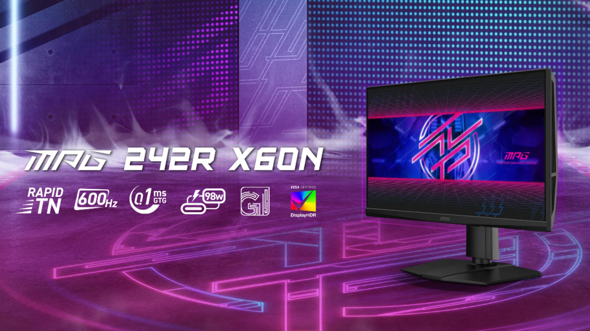 MSI MPG 242R X60N features a 600Hz refresh rate (Image via MSI)