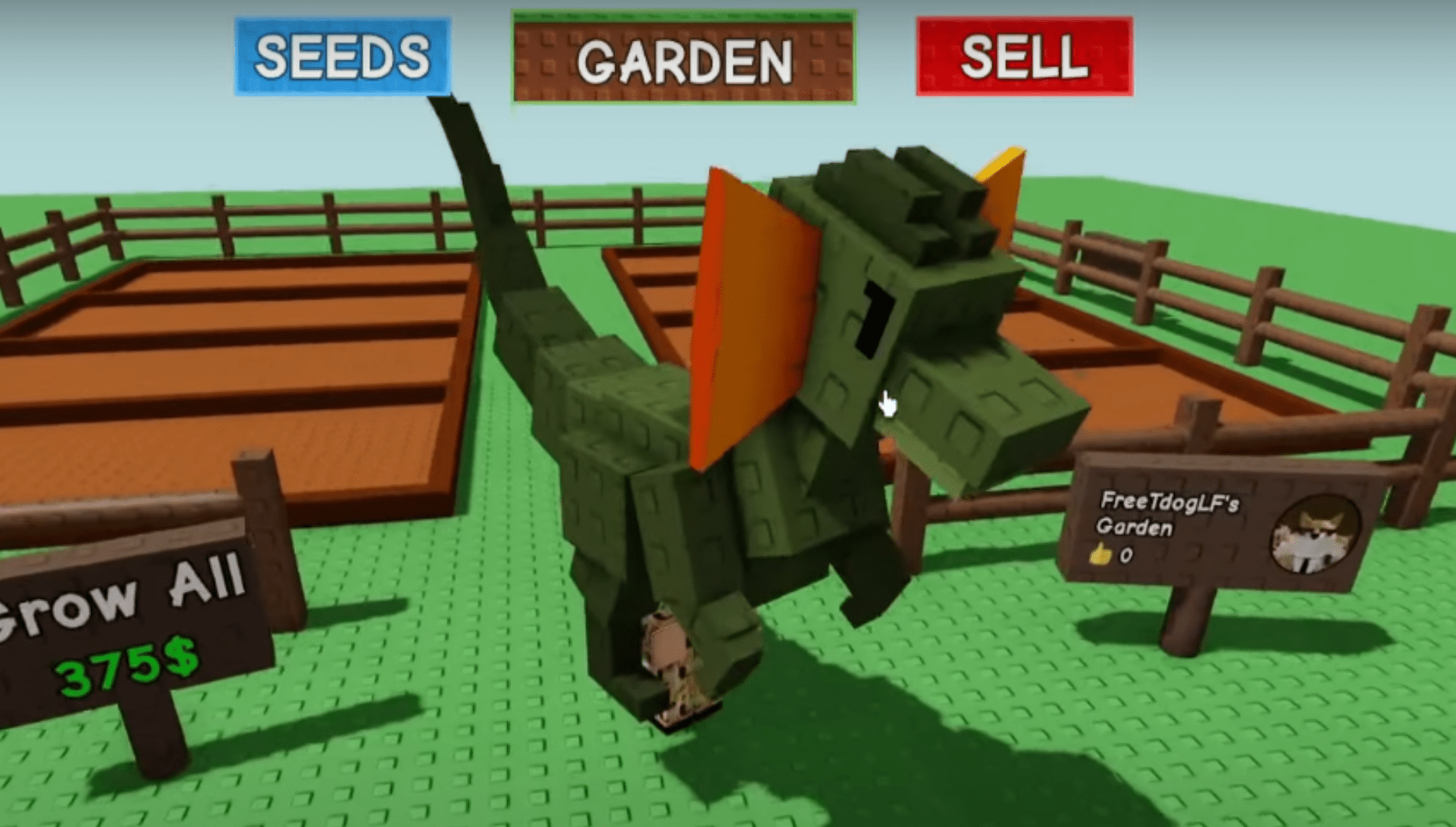 The Dilophosaurus is a Mythical-tier pet (Image via The Garden Game | Roblox)