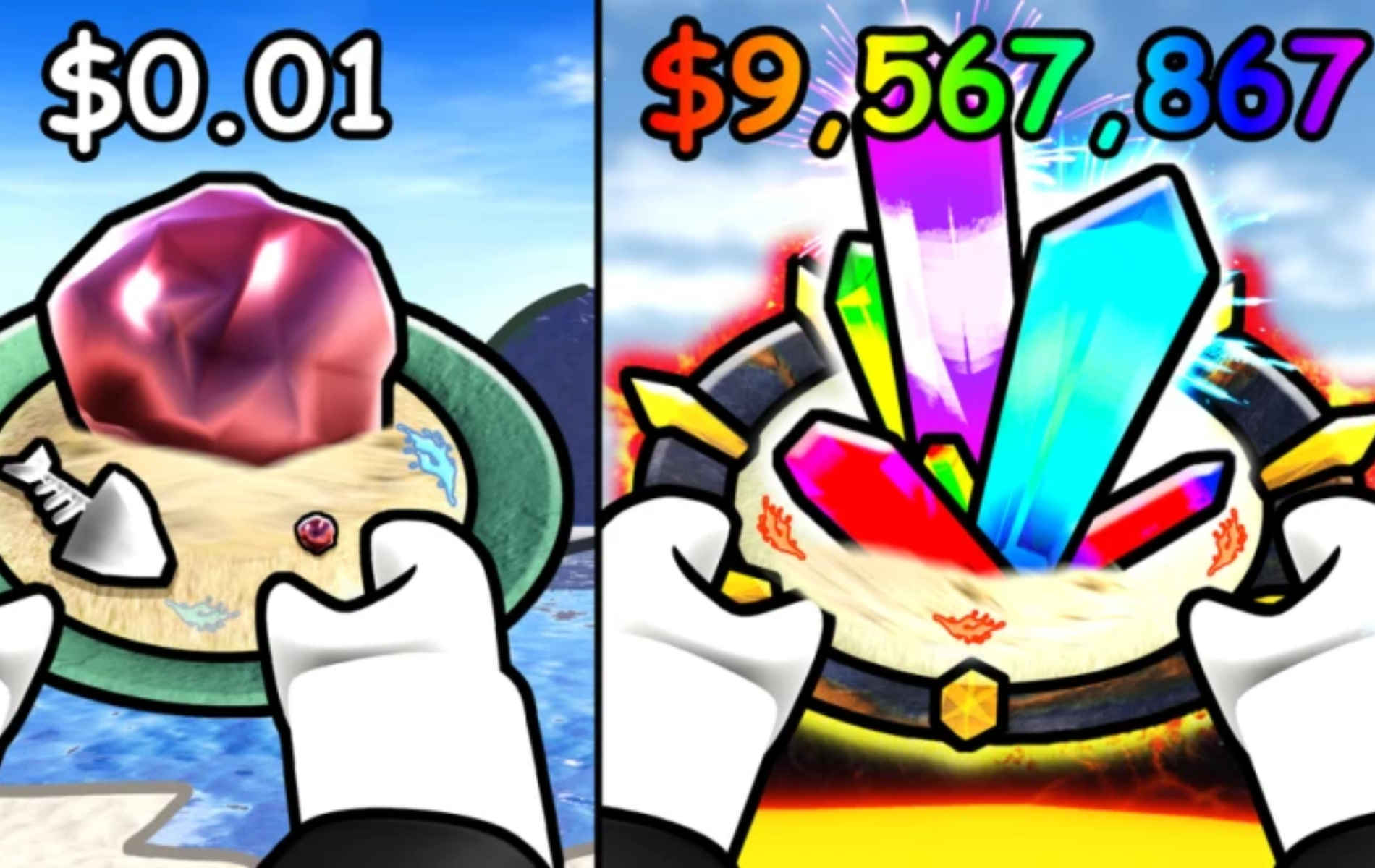 Painite is a Mythic mineral in Prospecting (Image via Prospecting! | Roblox)