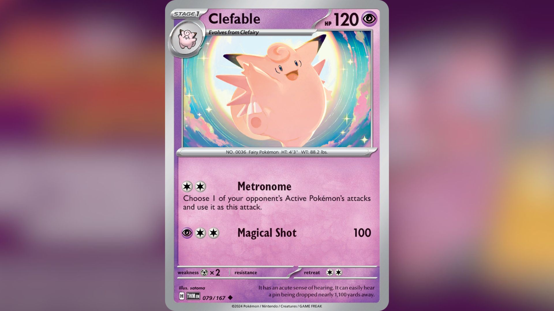 Clefable from Twilight Masquerade (Image via TPC)
