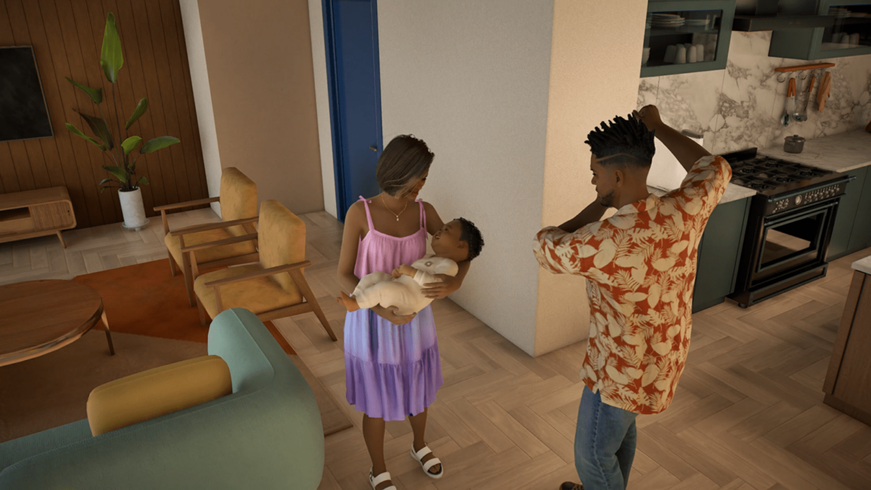 Adopting a baby in Inzoi (Image via Krafton)