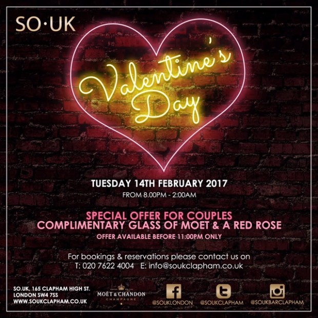 Valentine's day at SO.UK Clapham, London Clubbing Reviews DesignMyNight