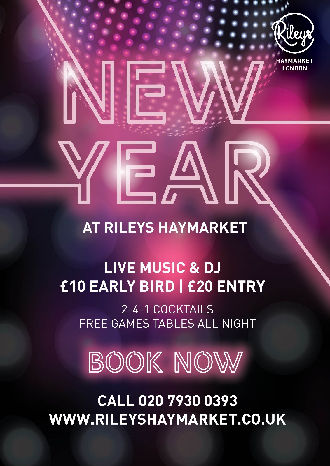 New Years Eve Live Band, DJ, Free Game Tables West End, London Fun