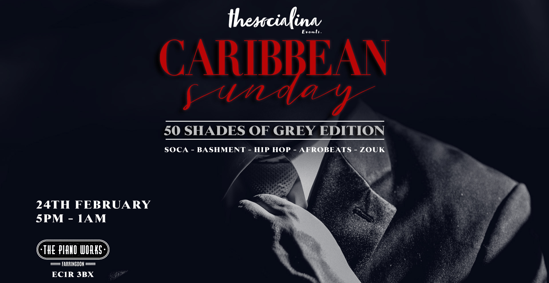 Caribbean Sunday 50 shades of Grey Edition Farringdon
