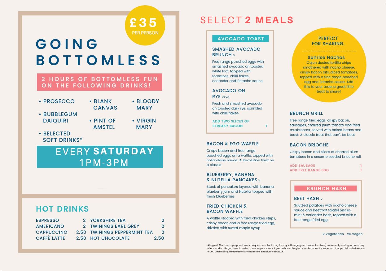Bottomless Brunch at Revolution Leadenhall City of London, London