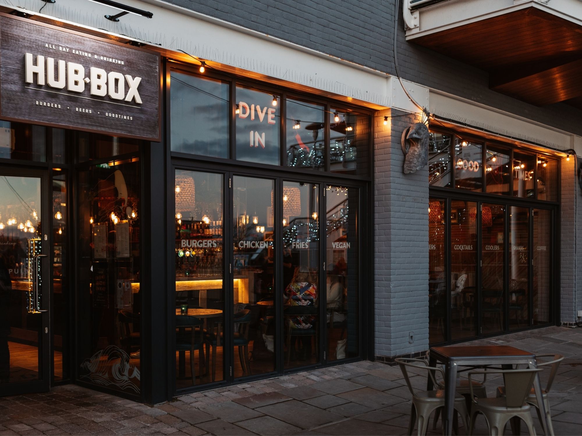 Hub Box Stacked Burgers in Mermaid Quay Cardiff DesignMyNight