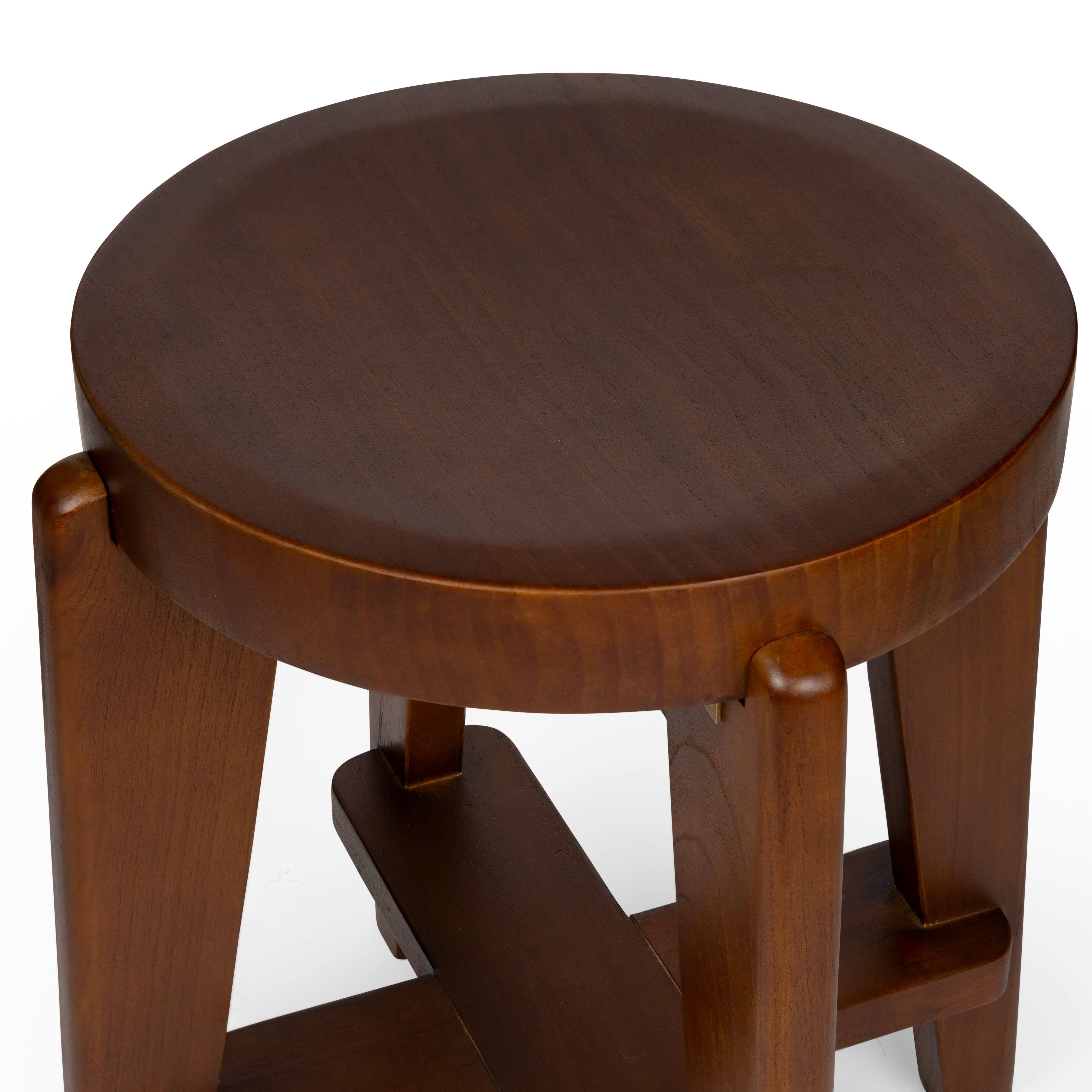 Low Bar Stool Wood DT.W.19. Dark Brown