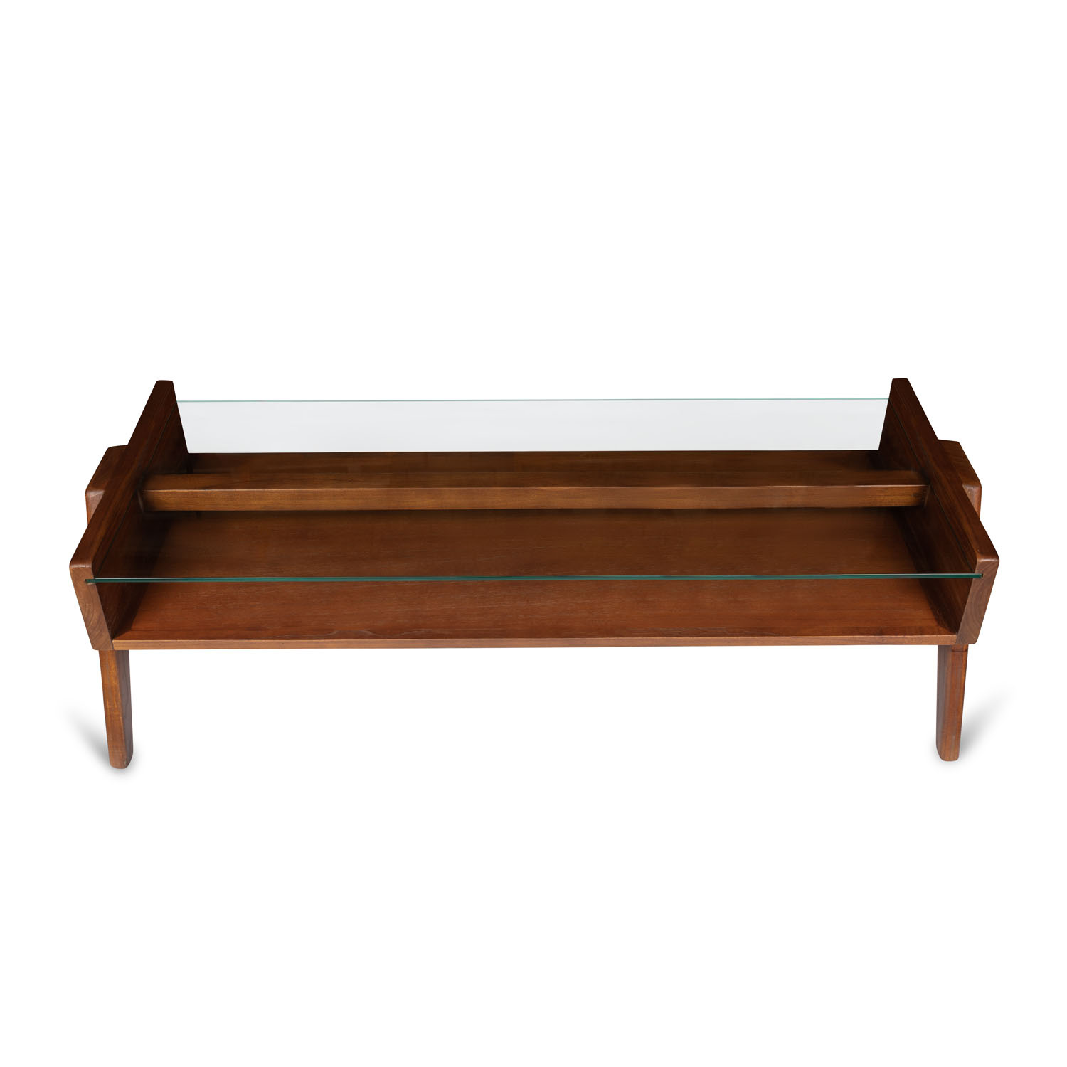 Coffee Table Glass Dark Brown DETJER