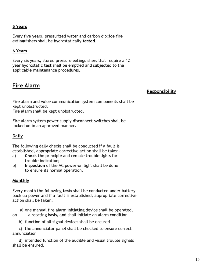 Fire safety plan restaurant in Word and Pdf formats page 15 of 23