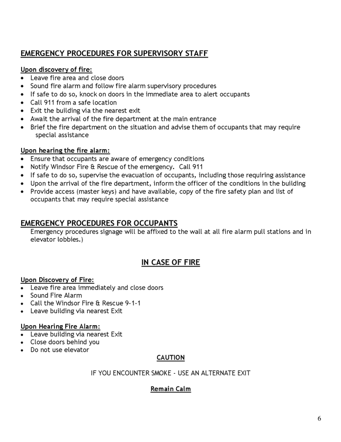 Fire safety plan restaurant in Word and Pdf formats page 6 of 23