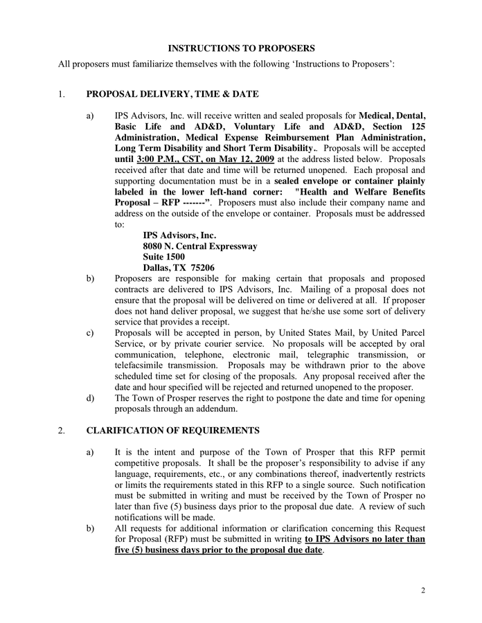 Request for proposal in Word and Pdf formats page 2 of 42