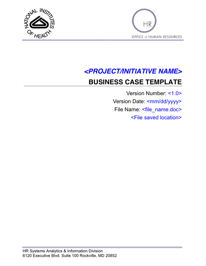 Business Case Template download free documents for PDF