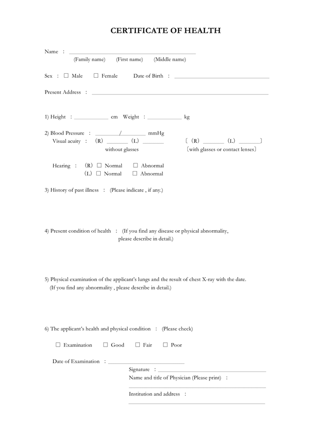 Medical Certificate Sample download free documents for PDF, Word and