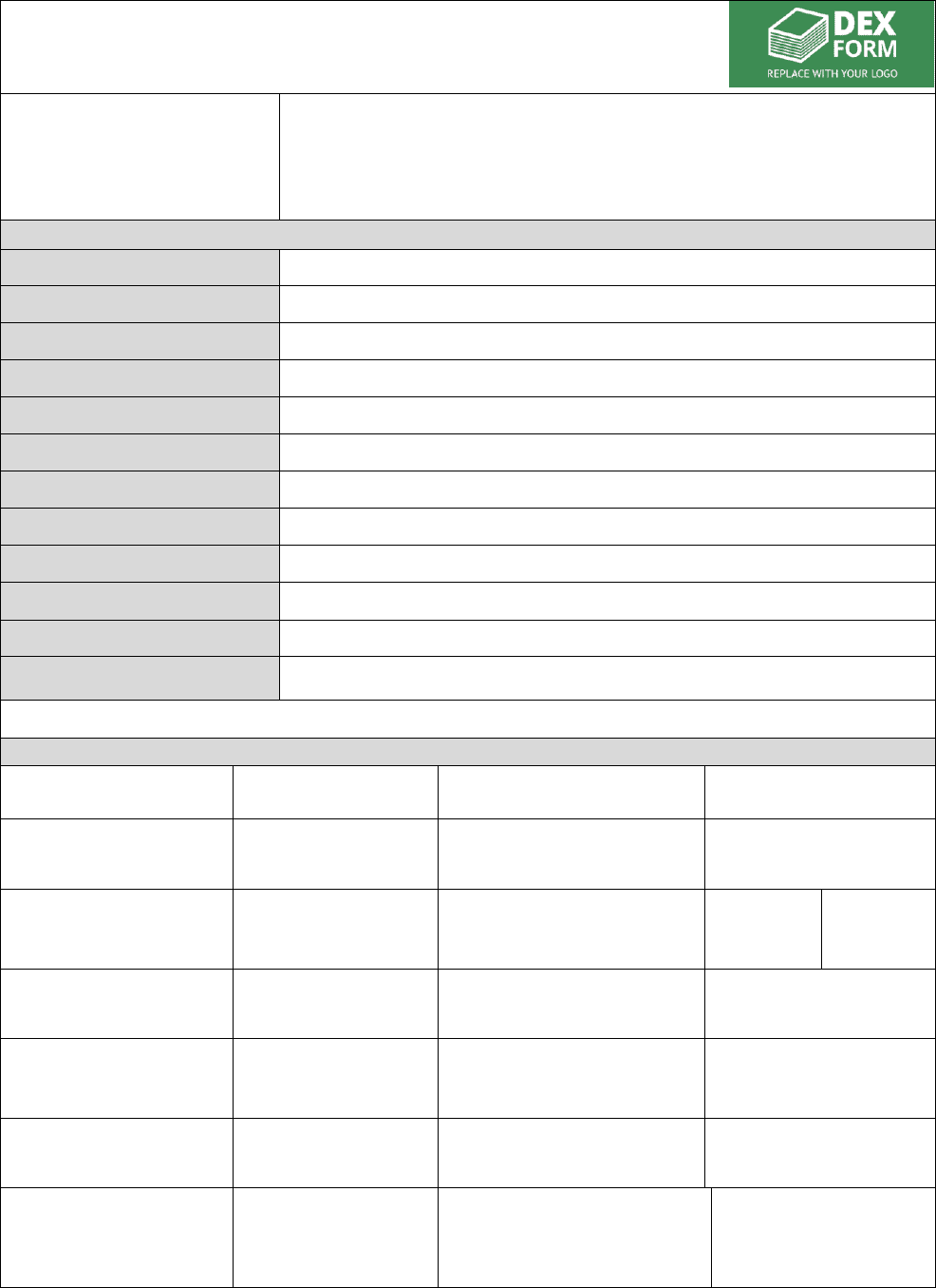 Job vacancy form in Word and Pdf formats (986 x 1355 Pixel)