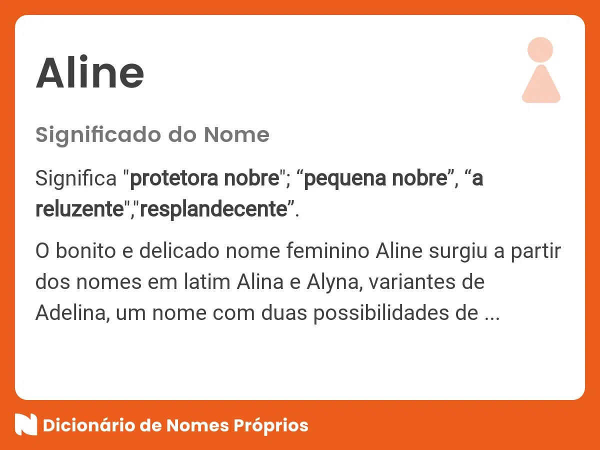 Significado do nome Aline Dicionário de Nomes Próprios