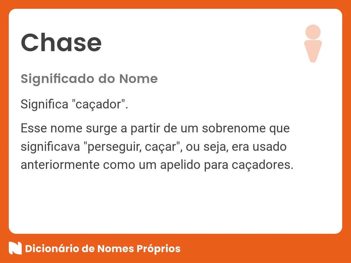 Significado do nome Chase Dicionário de Nomes Próprios
