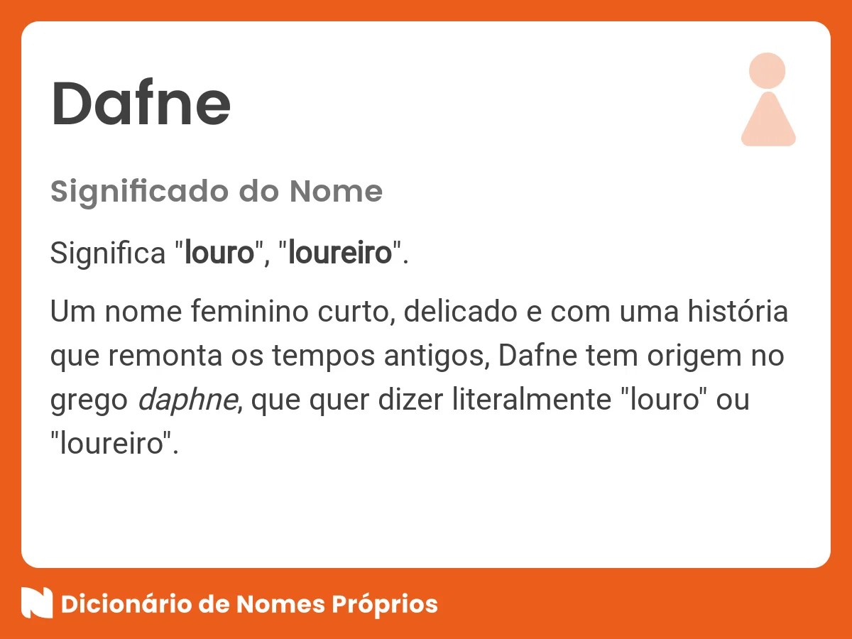 Significado do nome Dafne Dicionário de Nomes Próprios