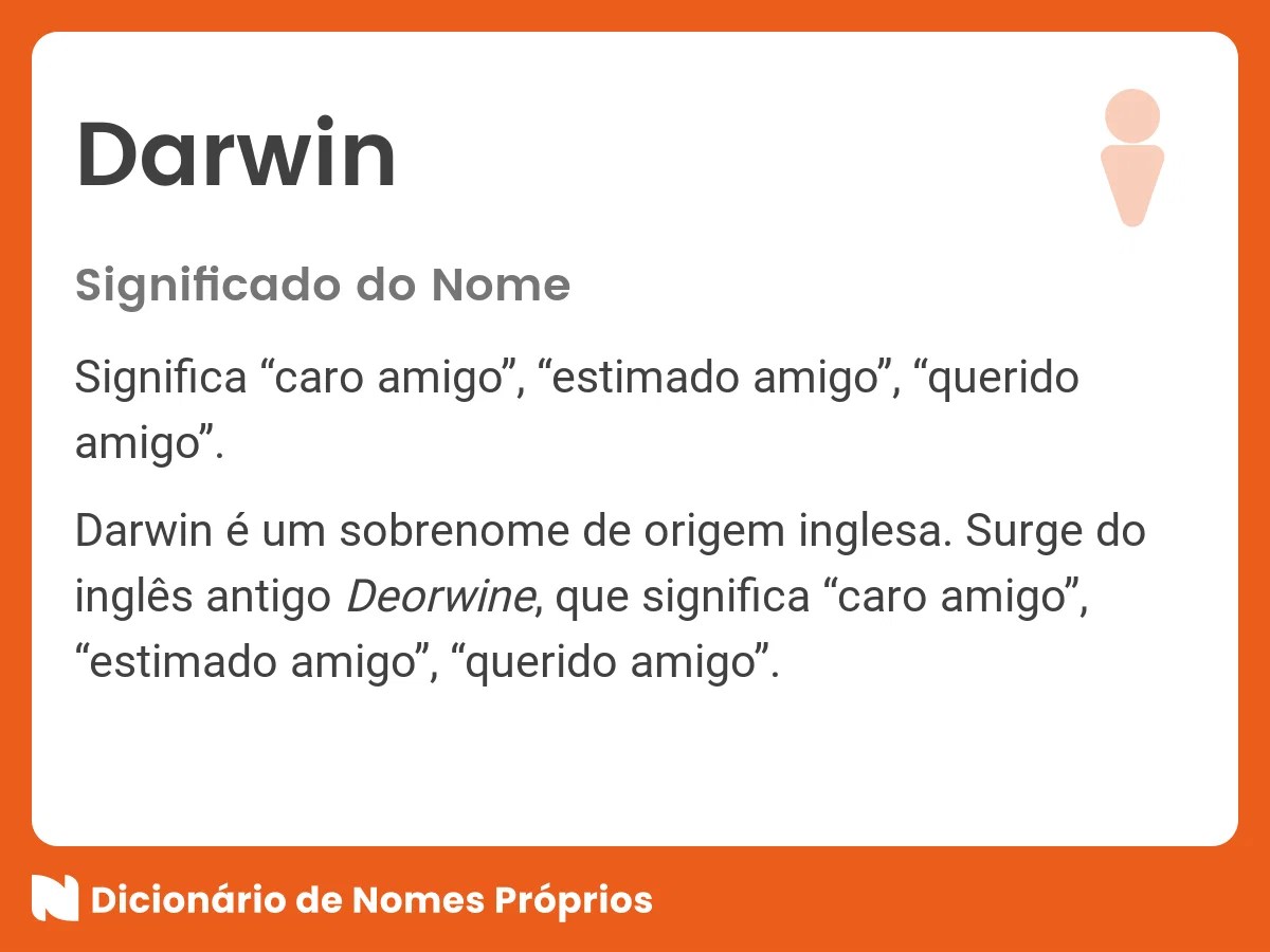 Significado do nome Darwin Dicionário de Nomes Próprios