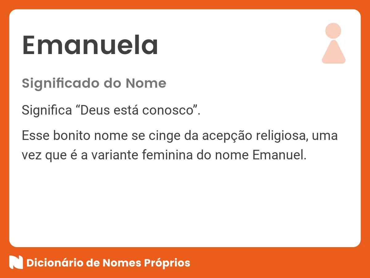 Significado do nome Emanuela Dicionário de Nomes Próprios