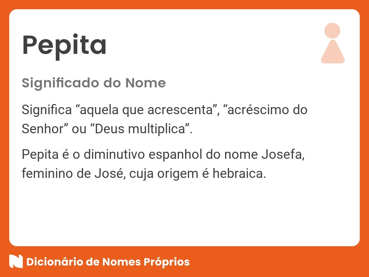 Significado do nome Pepita Dicionário de Nomes Próprios