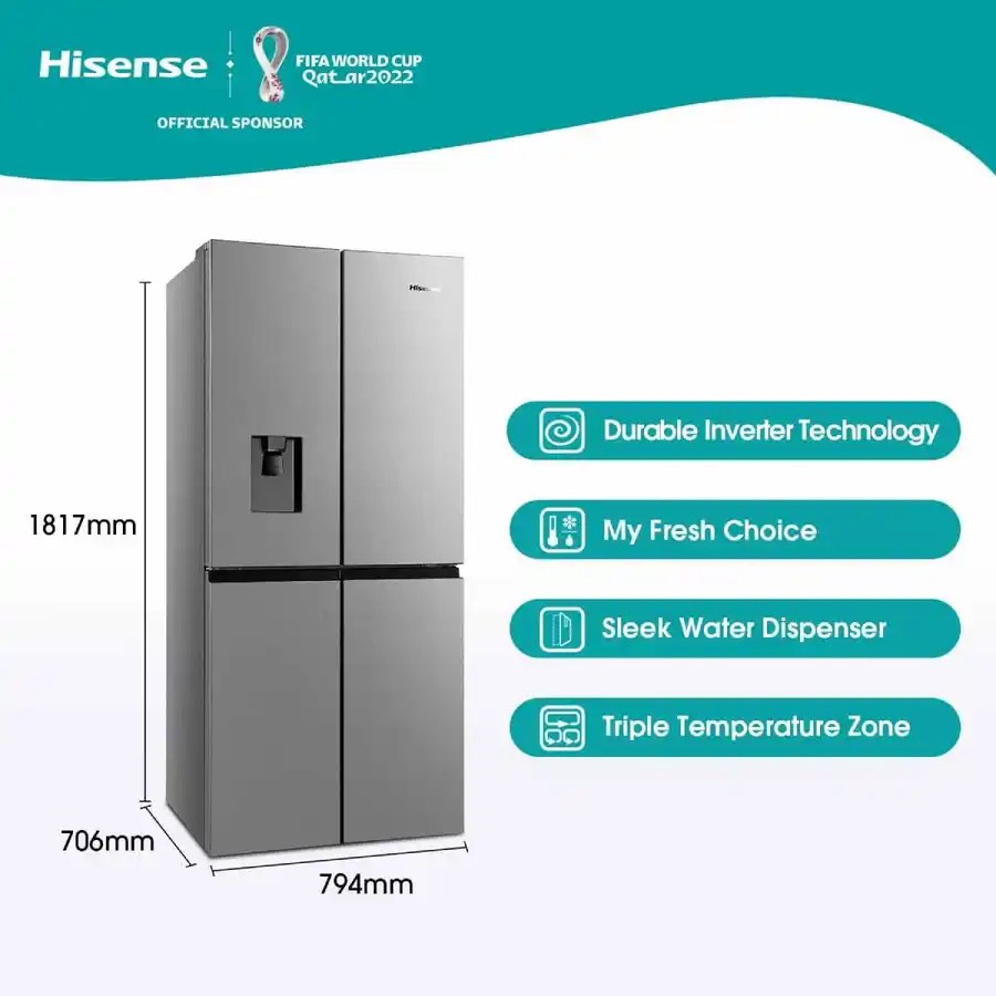 Hisense 507 L MultiDoor Refrigerator (RQ507N4SSVW) Photo Design 1 Digit