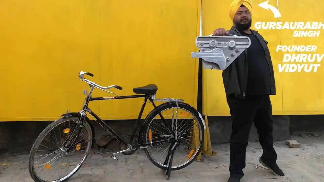 desi electric cycle dhruv vidyut electric anand mahindra देसी बंदे ने